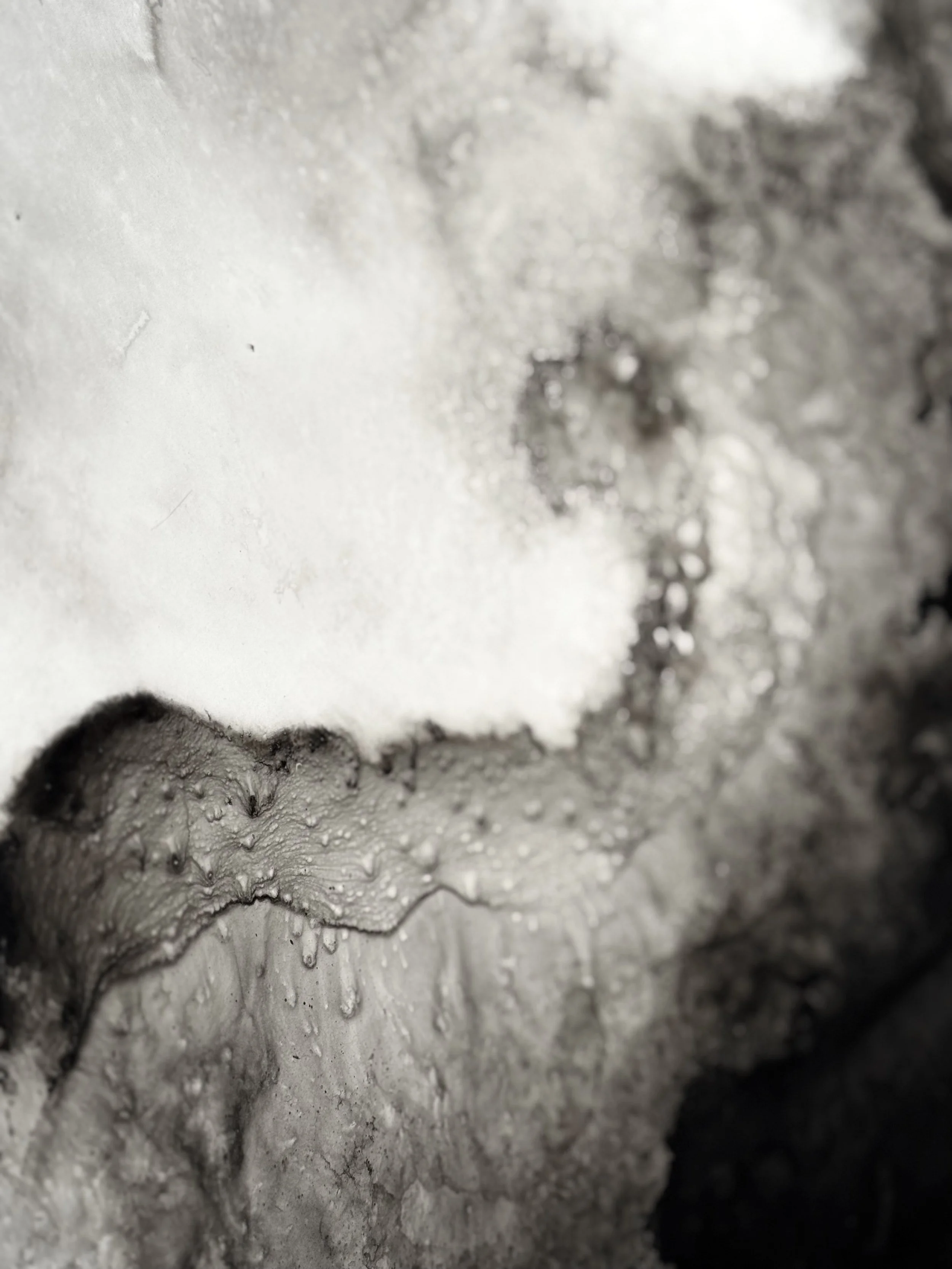 Flot, 2025 (3/3) (détail),
Emy Gagnon Gélinas, Encre de Chine, papier Yupo et acier | India ink, Yupo paper and steel,
91 cm × 122 cm × 60 cm, 3,900$ CAD (individuel)