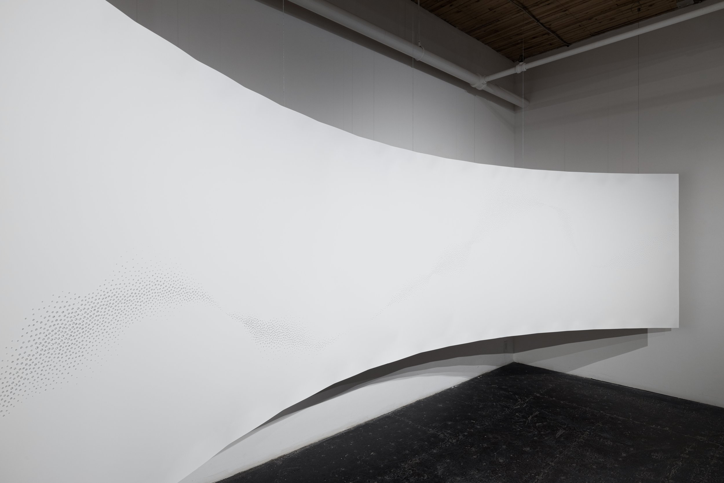Une à une, 2024 - Glass on Yupo paper, wood and metal - 487 cm x 121 cm x 76 cm - Price upon request - Photo: Michael Patten