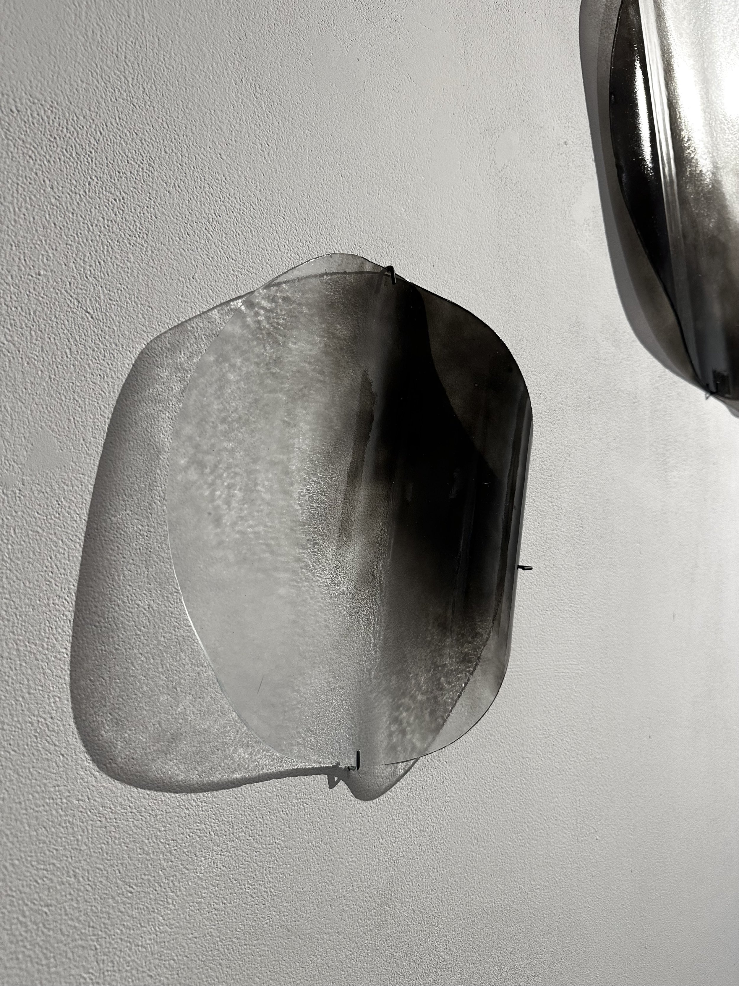 Ondulations, 2024 - Soot on glass - 30 cm x 30 cm x 10 cm : 1,200$ CAD - Photo: Michael Patten