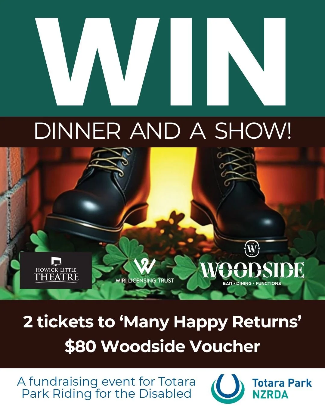 ✨ GIVEAWAY TIME! ✨

Wiri Licensing Trust and Woodside are proud to support the annual fundraiser of @totaraparkridingforthedisabled &ndash; and we&rsquo;re giving YOU the chance to win a special Dinner &amp; Show night out before Christmas!

🎁 Win a