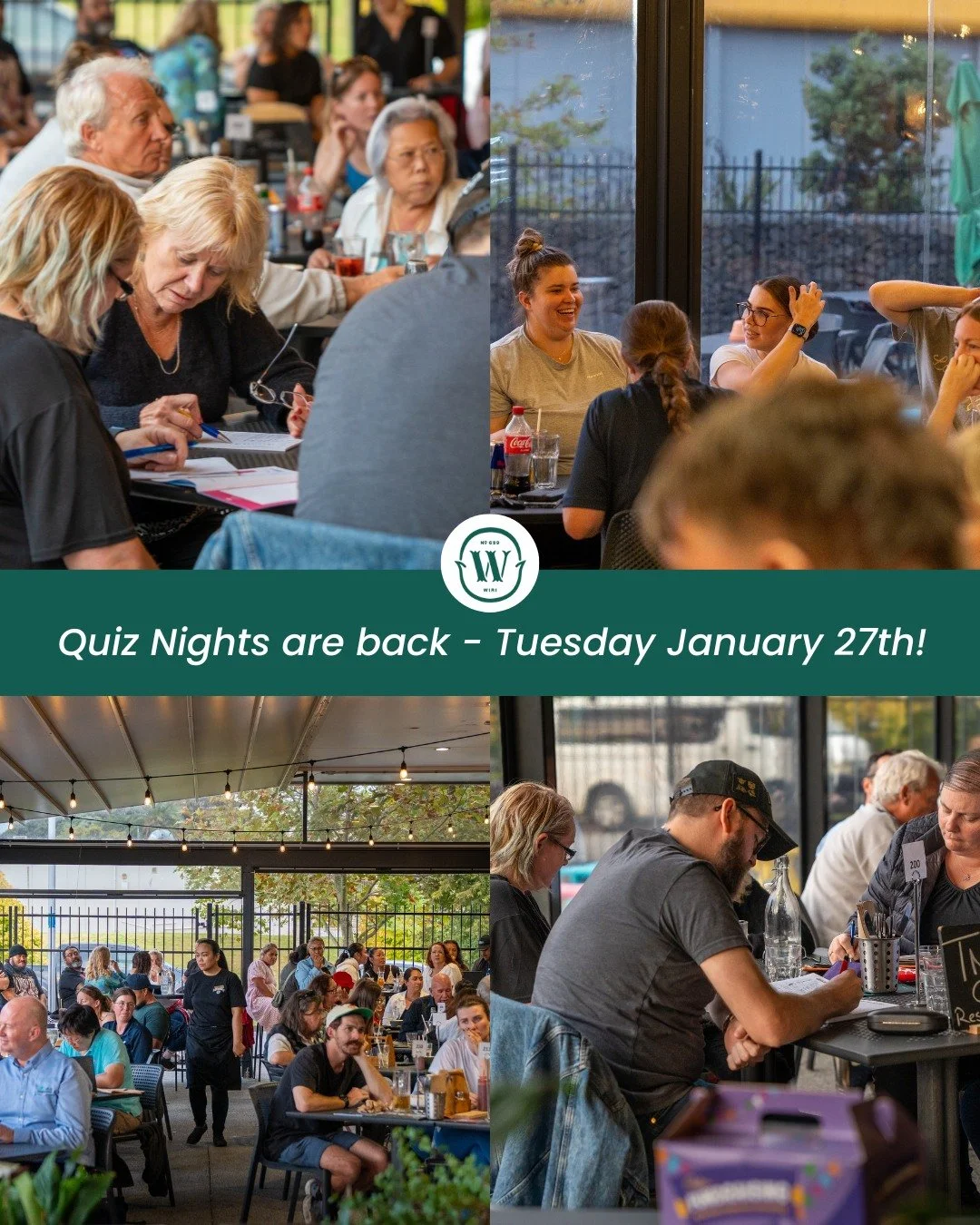 Good news - Quiz Night is returning for 2026!

We&rsquo;re back on Tuesday, January 27th - so round up your team and settle in for a night of great food, drinks, and friendly competition.

💰Woodside Vouchers up for grabs 🤩
