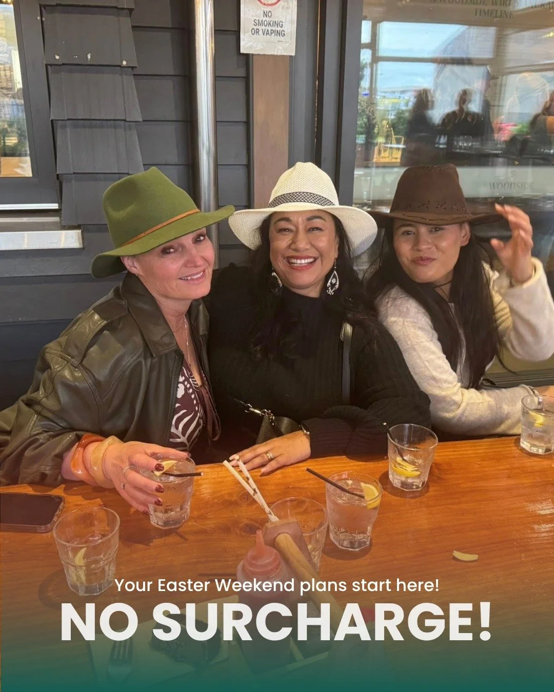 No surcharge this long weekend 🙌
While everyone else is adding a little extra to the bill (we know&hellip; annoying 😅), we&rsquo;re keeping things simple at Woodside - no public holiday surcharge, just great food, cold drinks, and the best atmosphe