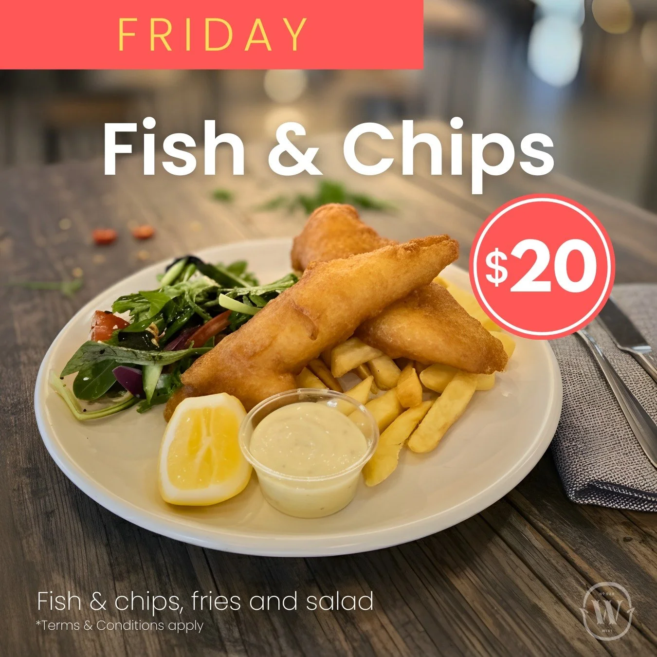 Nothing more kiwi than Fish &amp; Chips on a Friday! Available for lunch or dinner, this special is hard to beat!

Join us from 6pm with the talented @petaiafatamusic in the house!