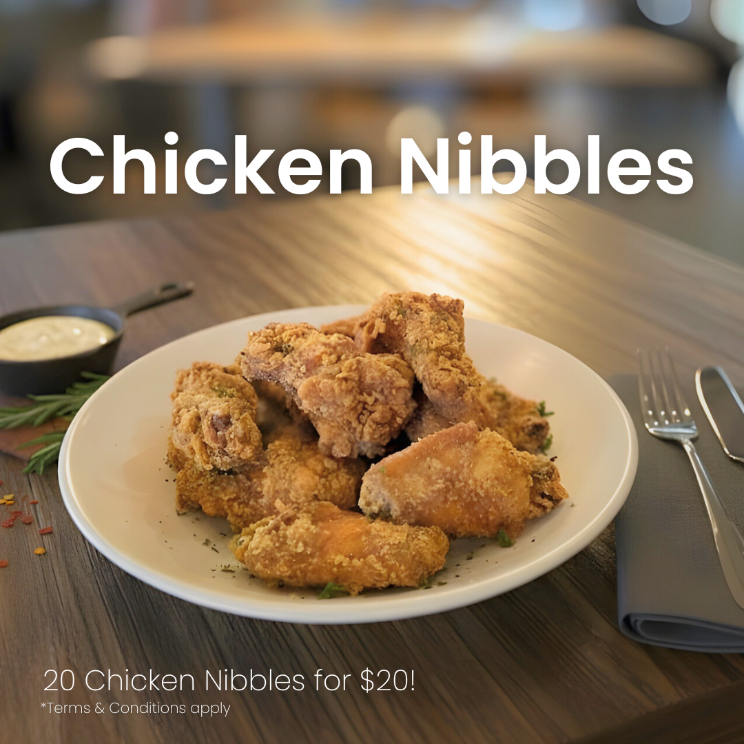 Close up of fried chicken nibbles for a special price of $20