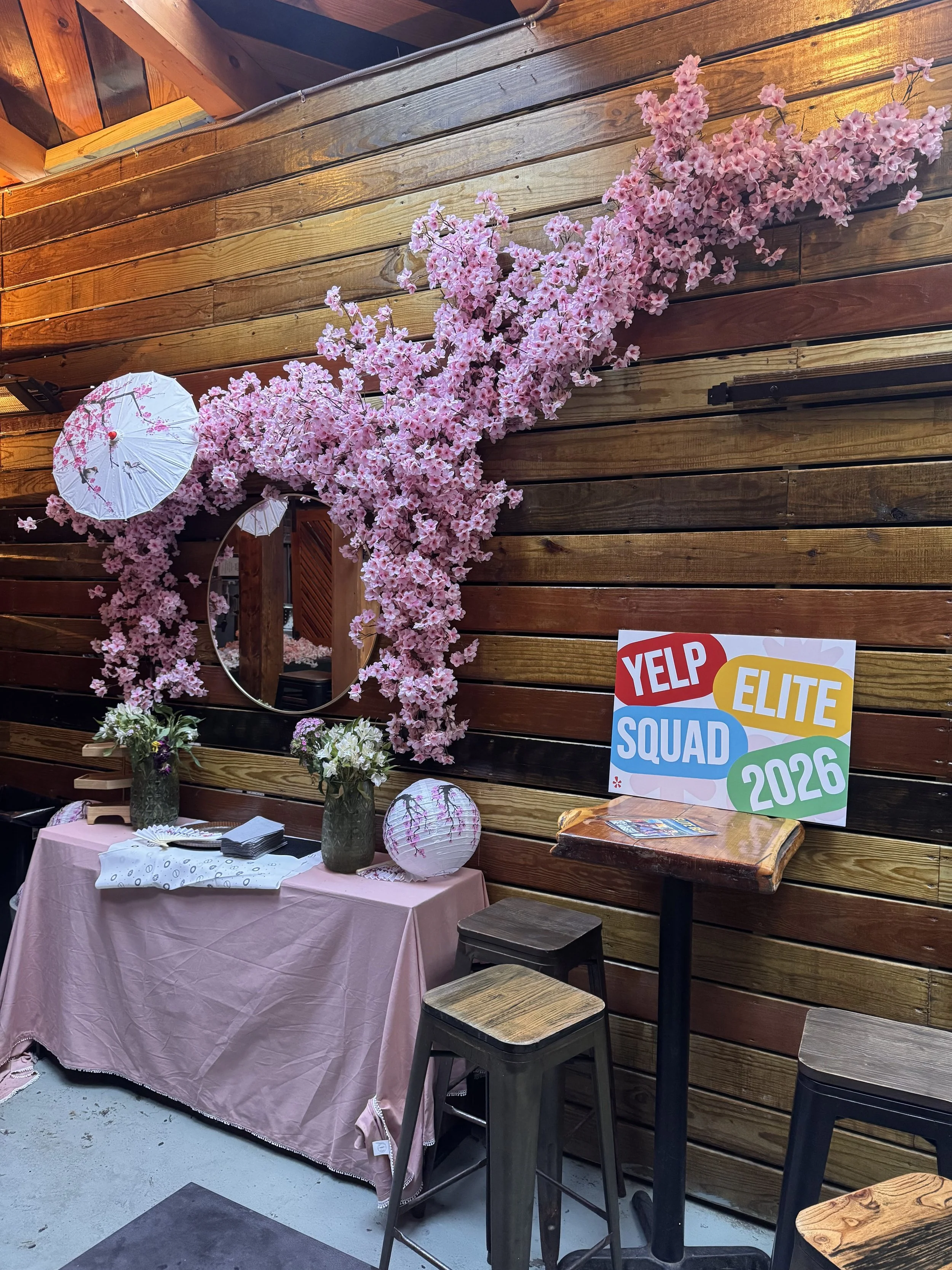 fake cherry blossom display