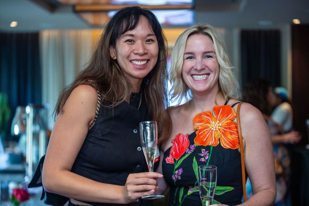 Two woman at an event