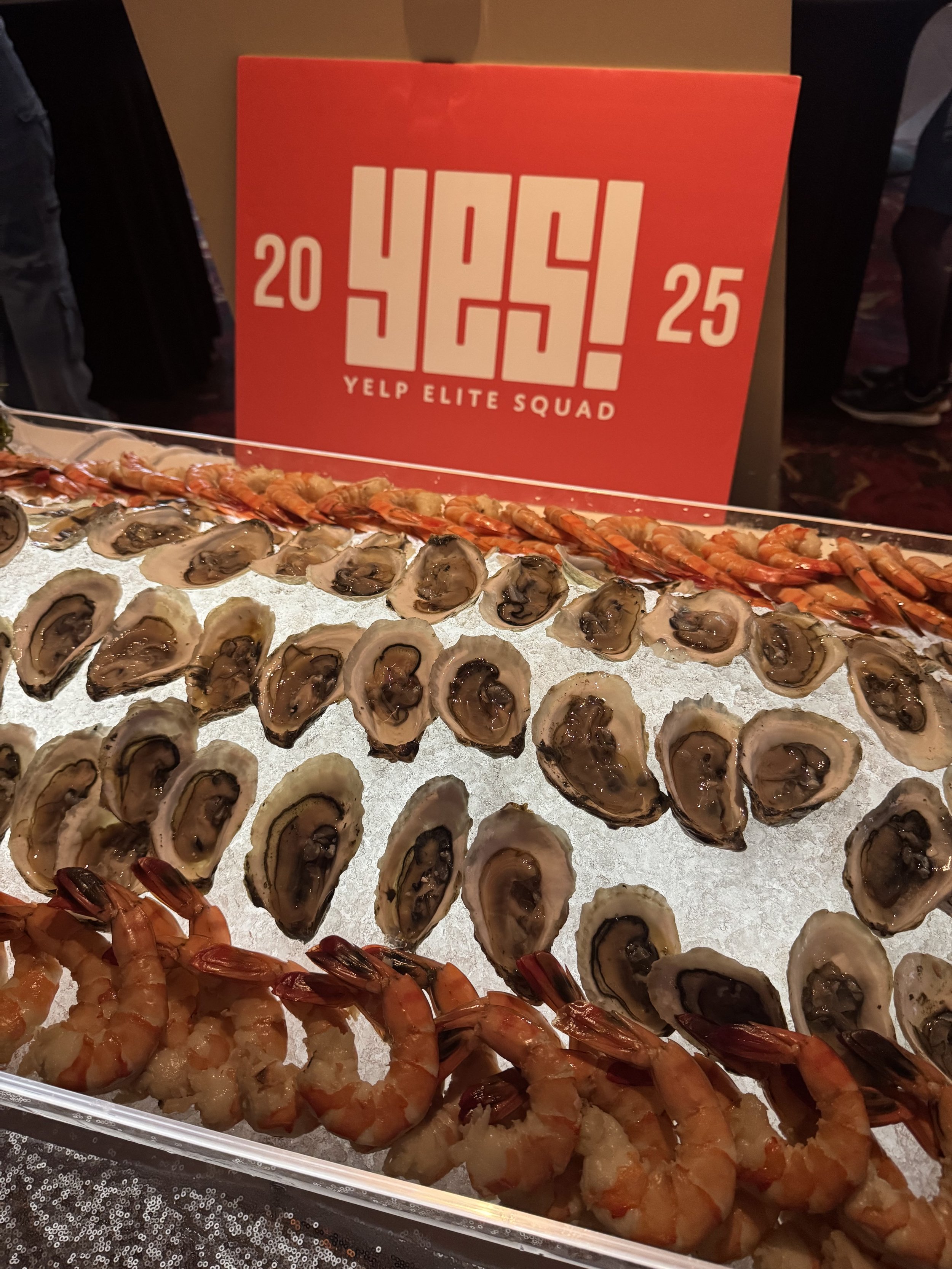 oysters and shrimp on ice