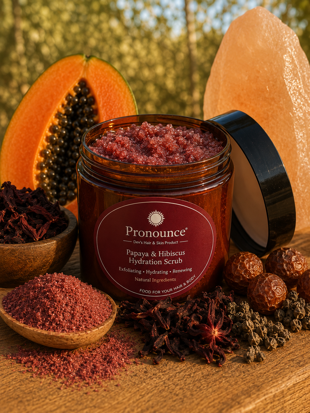 Papaya and Hibiscus hair and body scrub 32oz