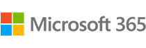 Microsoft 365 logo with four colorful squares and the text 'Microsoft 365'
