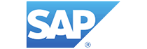 SAP logo with blue background and white text