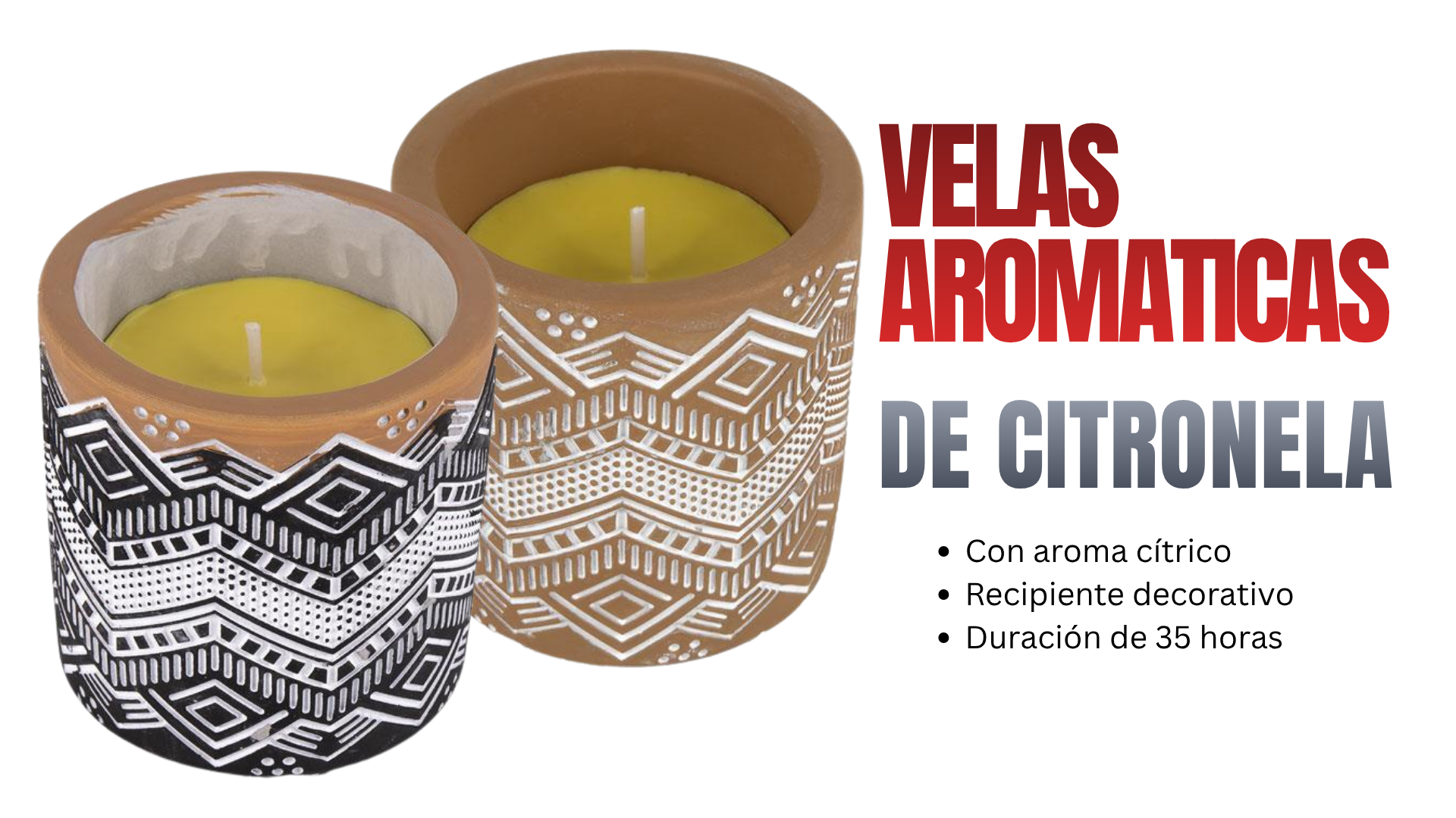 Velas Aromaticas de Citronela