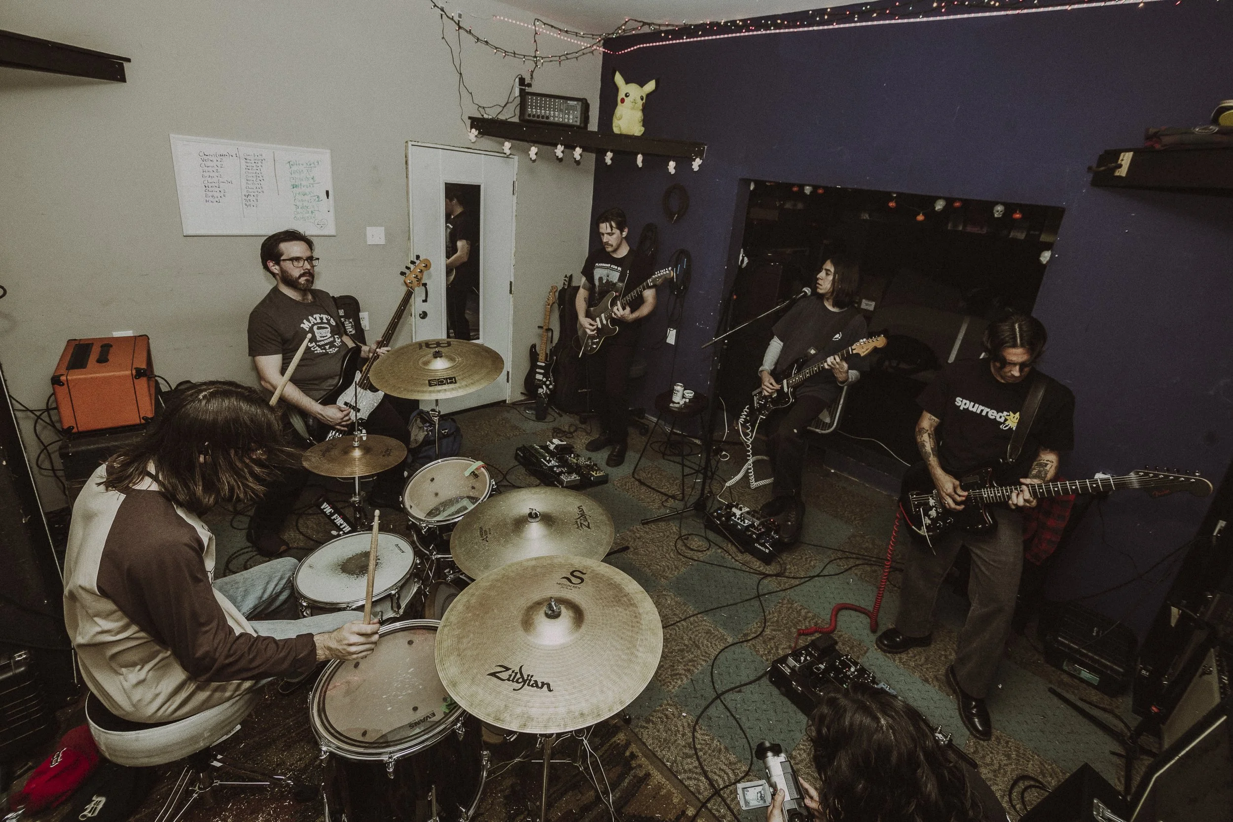 Calm Before the Carnival: Alternative rock band Trauma Ray practices their set before their EP release show in Fort Worth on March 12. The band consists of Nick Bobotas (drums), Darren Baun (bass),  Coleman Pruitt (guitar), Uriel Avila (guitar/vocals
