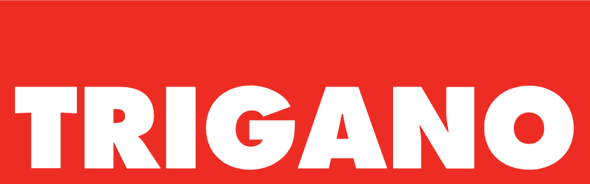 Red background with the word 'TRIGANO' in large white bold letters.
