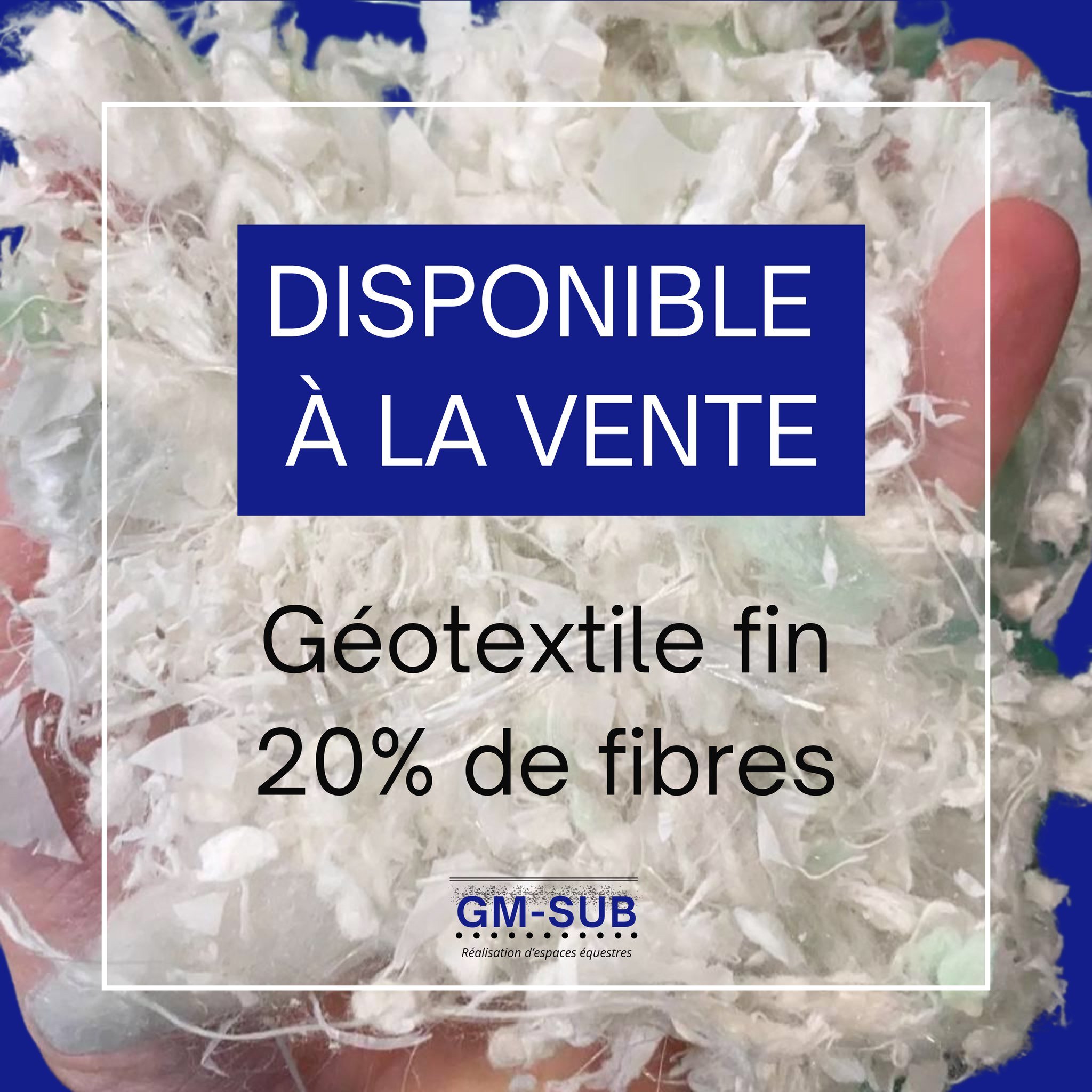 📢 &Agrave; VENDRE : G&eacute;otextile haute performance 📢

🔹 Composition : 20% de fibres, de couleur blanche.
🔹 Dosage recommand&eacute; : &agrave; m&eacute;langer entre 1 et 2,5 kg/m&sup2; selon le type de sable utilis&eacute;.
🔹 Conditionnemen