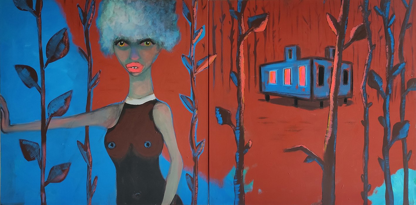 o.T. I 200 x 100 cm I Acrylfarbe auf Leinwand I 2024