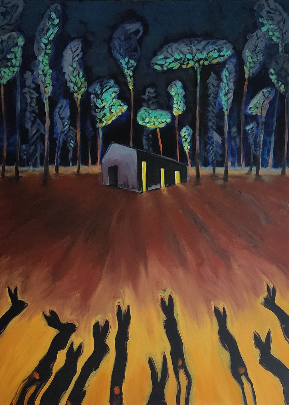 rabbitrun I 150 x 210 cm I Acrylfarbe auf Leinwand I 2023
