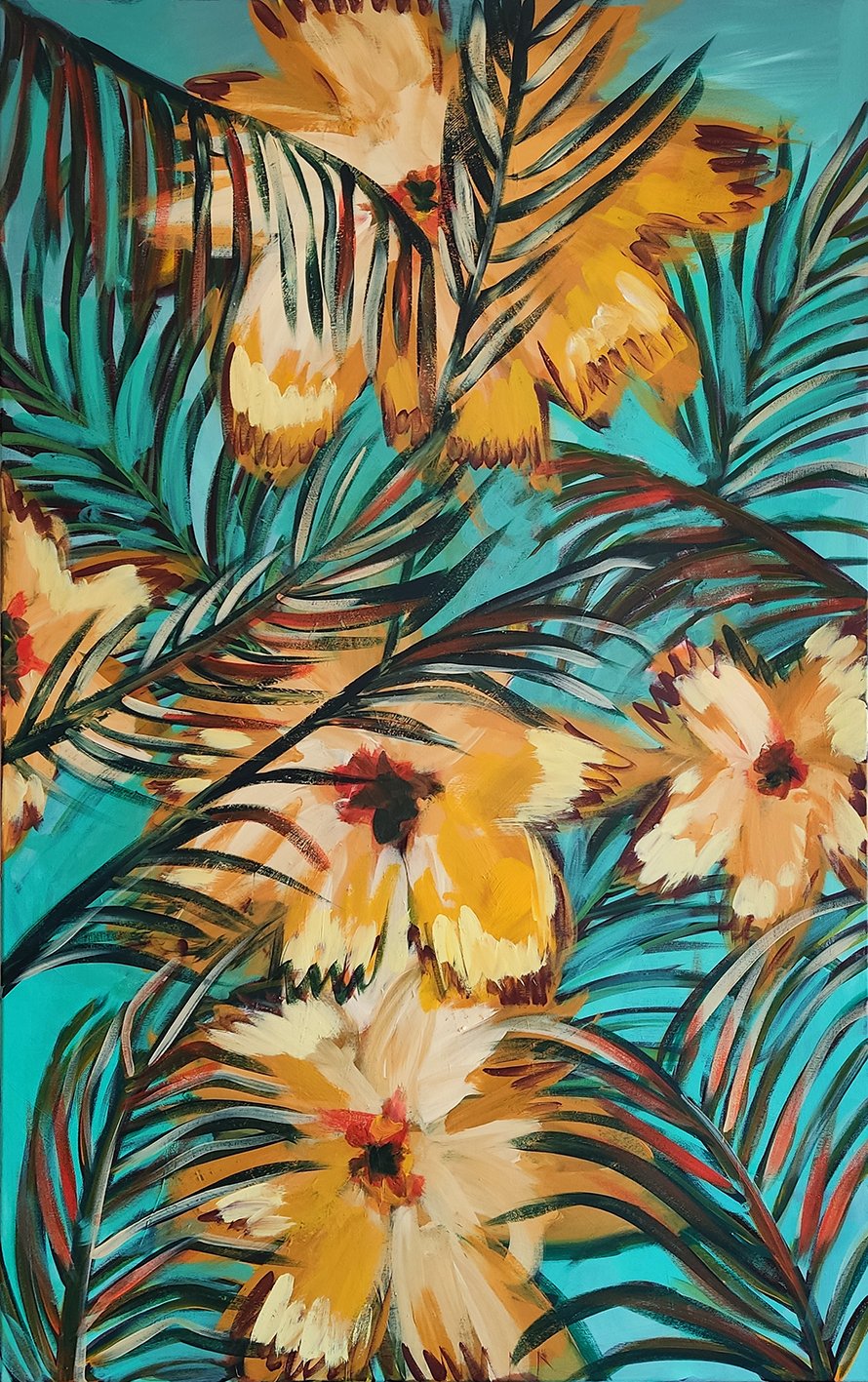 Gelbblatt I 100 x 150 cm I Acrylfarbe auf Leinwand I 2023