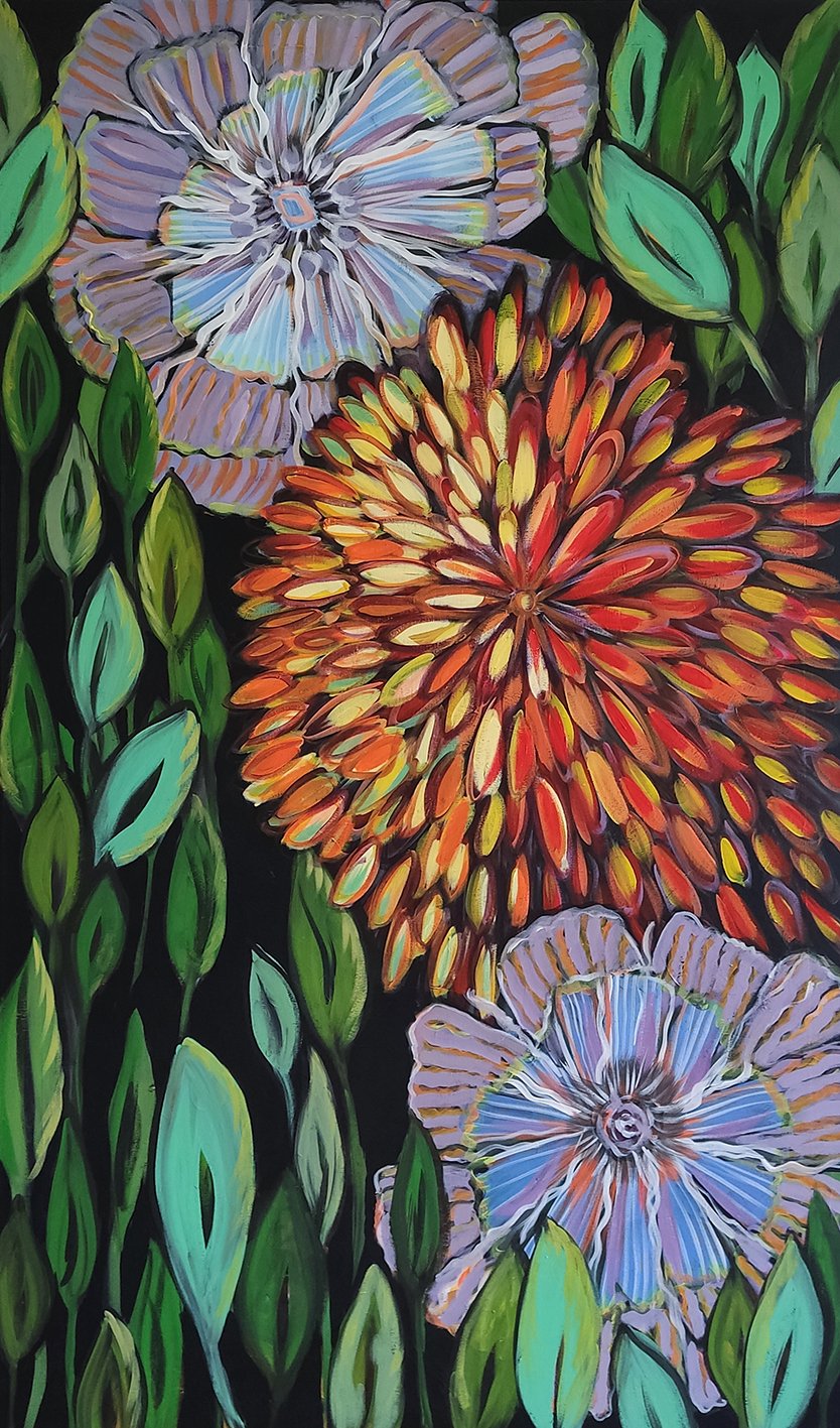 Buntblatt I 90 x 150 cm I Acrylfarbe auf Leinwand I 2023
