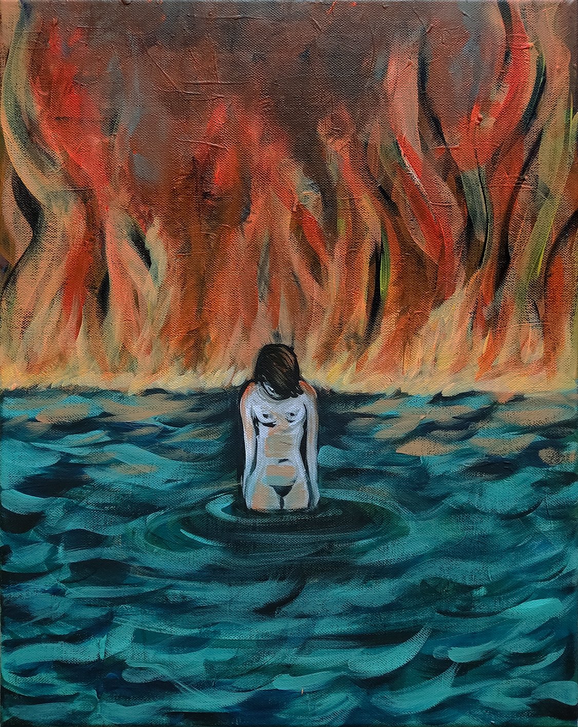 Feuerwasser I 40 x 50 cm I Acryl auf Leinwand I 2022