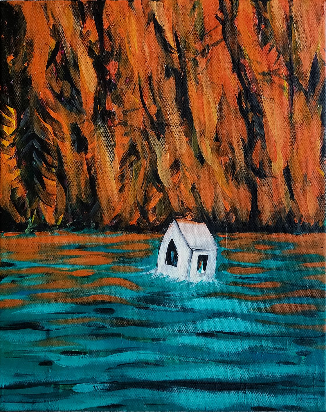 Burning down the house I 40 x 50 cm I Acryl auf Leinwand I 2022