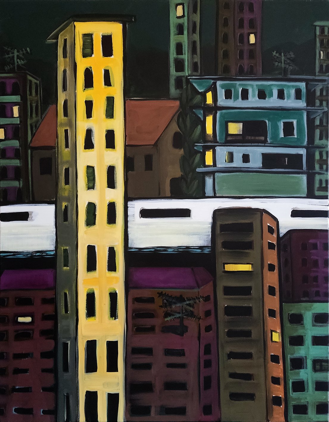 ghost town I 100 x 150 cm cm I Acryl auf Leinwand I 2021