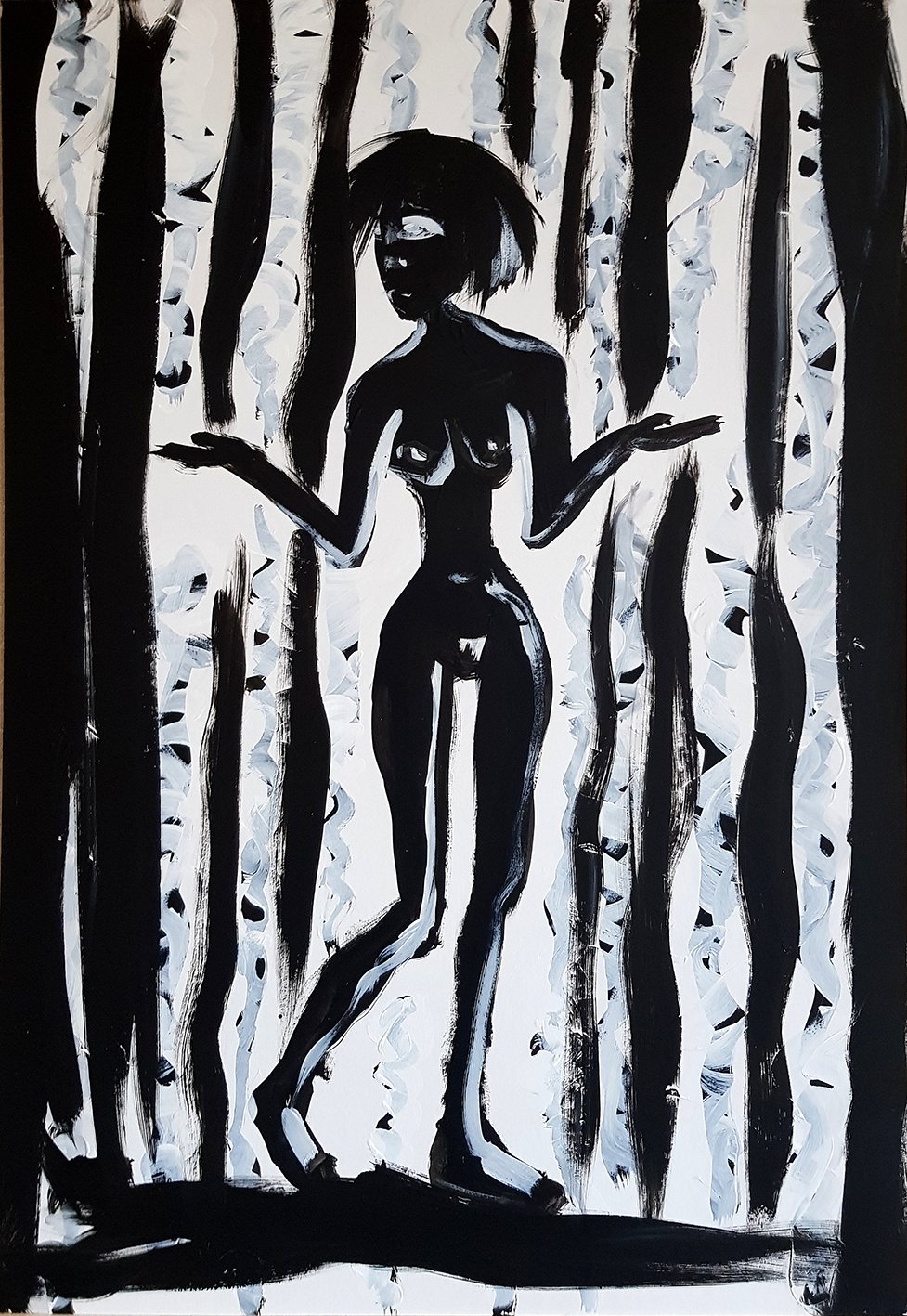 In the forest I 43,5 x 64 cm I Acrylfarbe auf Karton I 2021 (Kopie) (Kopie)