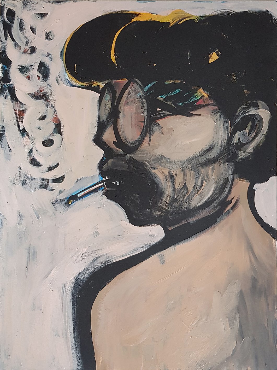 Being Smoking I 50 x 65 cm I Acrylfarbe auf Karton I 2021