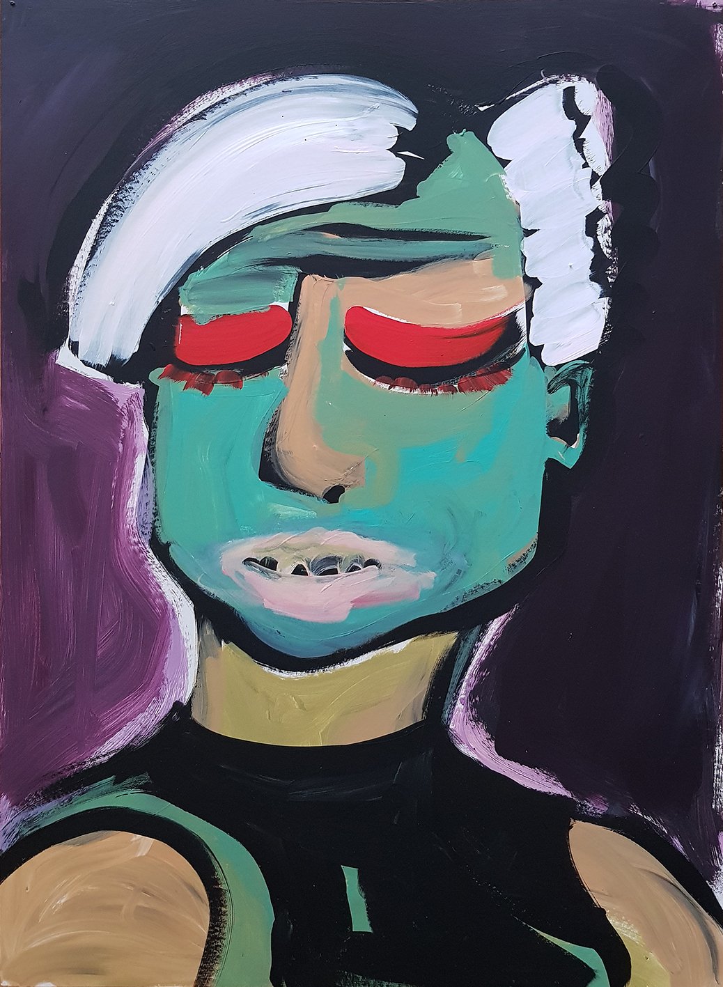 Eyes Wide Shut 2 I 64 x 88 cm I Acrylfarbe auf Karton I 2021
