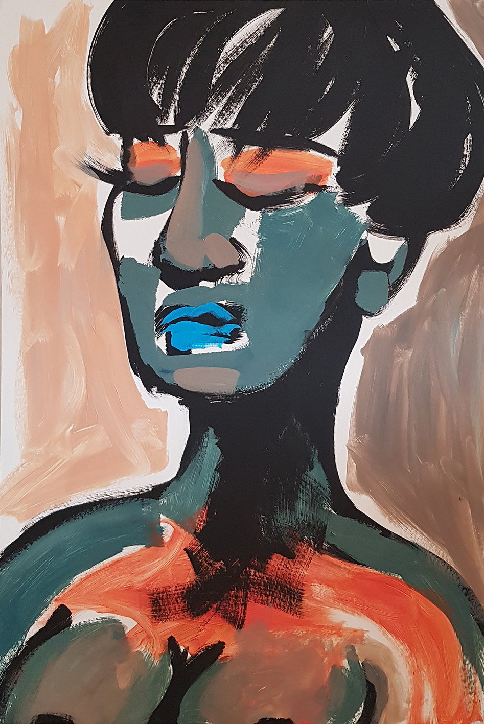 Eyes Wide Shut 1 I 100 x 70 cm I Acrylfarbe auf Karton I 2021