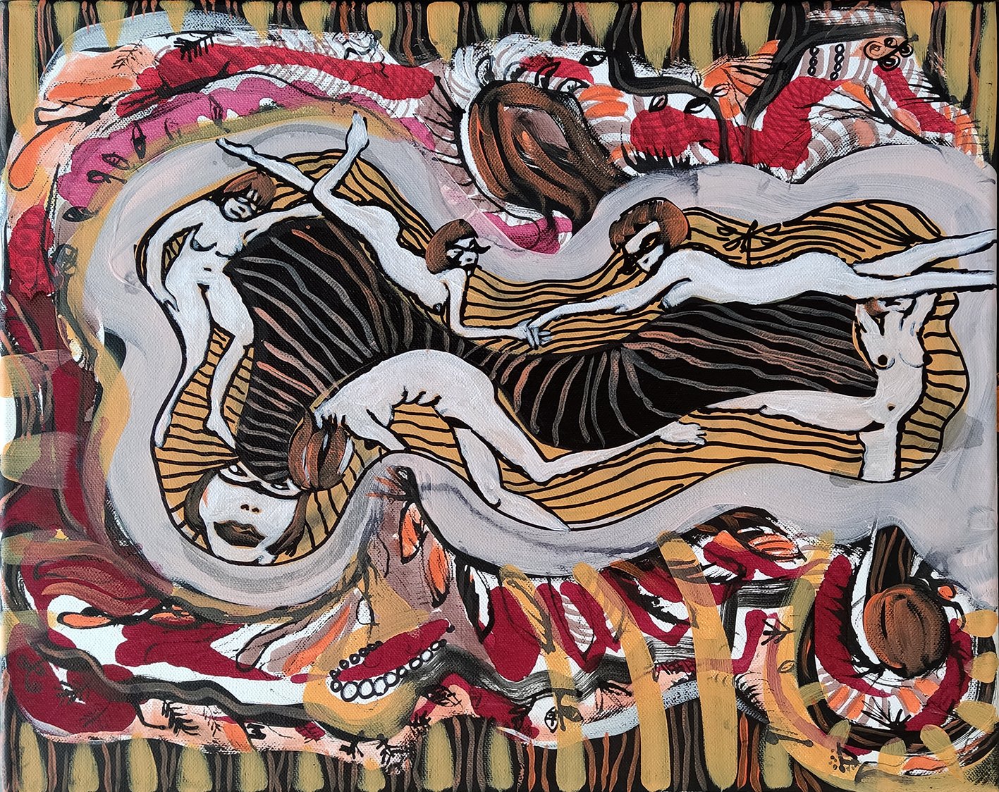 Supergirls I 40 x 50 cm I Acryl und Edding auf Leinwand I 2019/2022