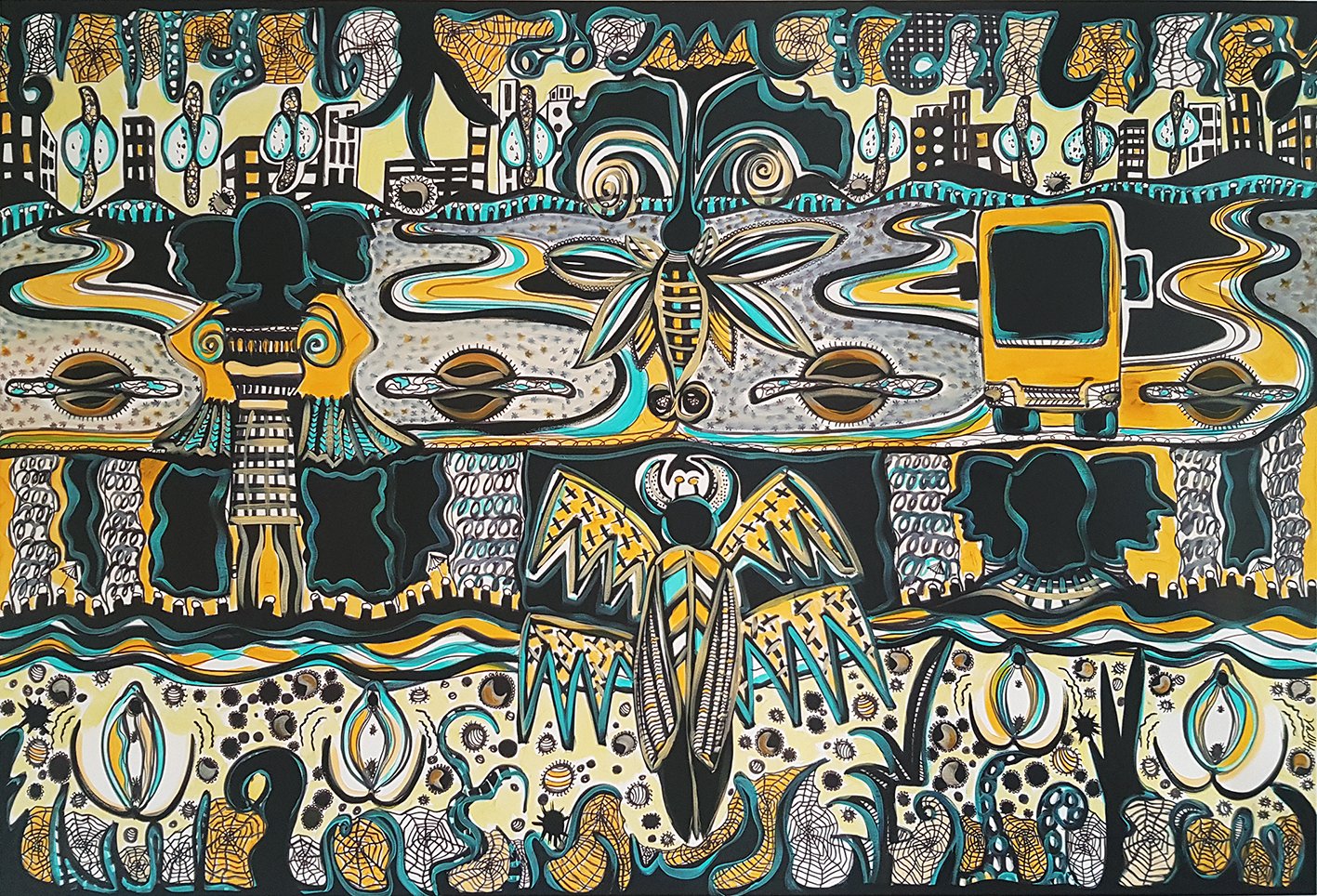 wild carpet l 190 x 130 cm l Edding, Marker und Acryl auf Leinwand I 2016