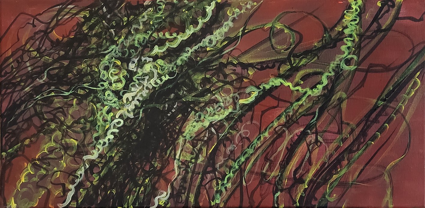 Schlingen, Schlaufen, Schleifen V l 60 x 30 cm l Acryl auf Leinwand I 2012