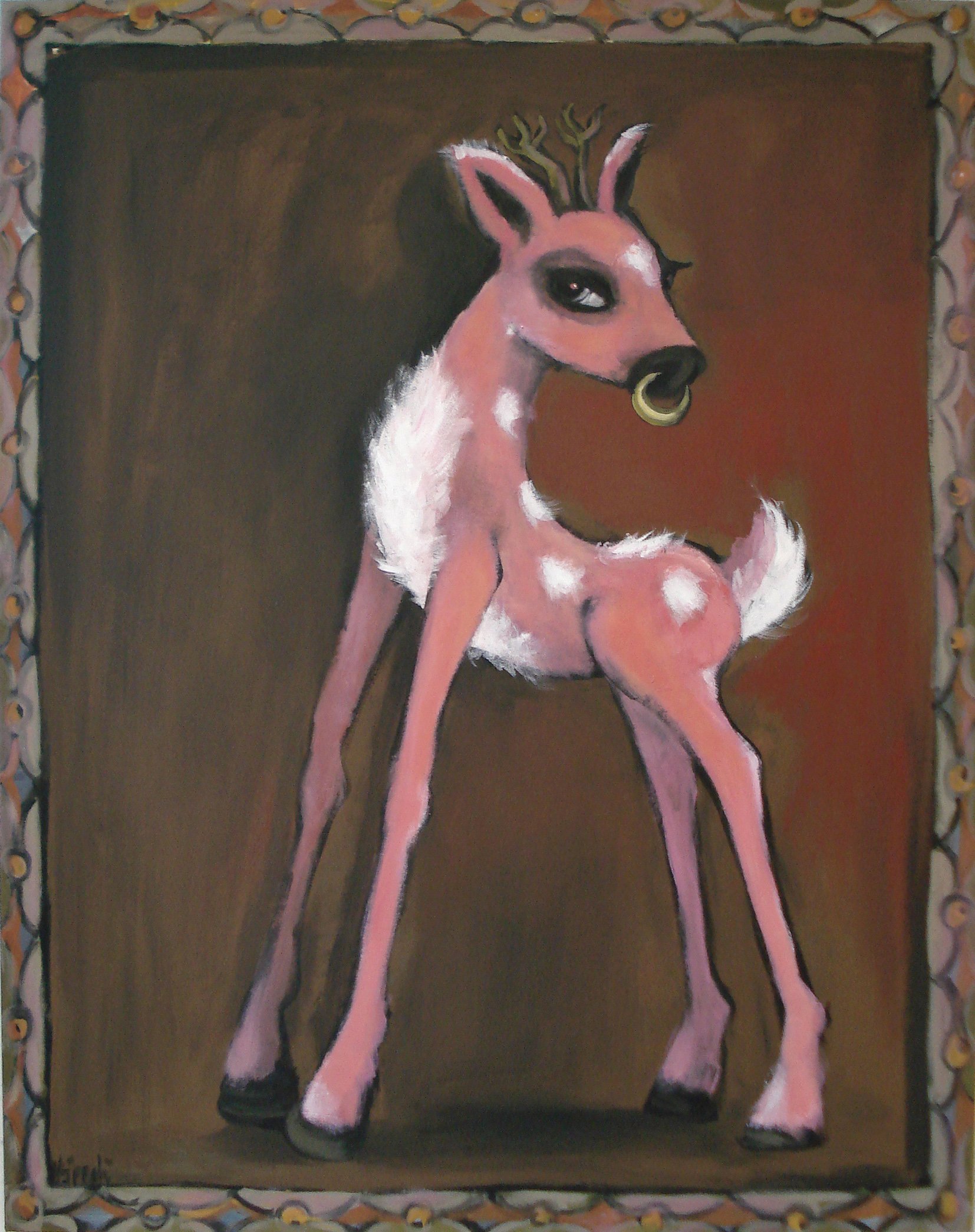 Das gepiertce Rehluder l 140 x 180 cm l Acryl auf Leinwand I 2010