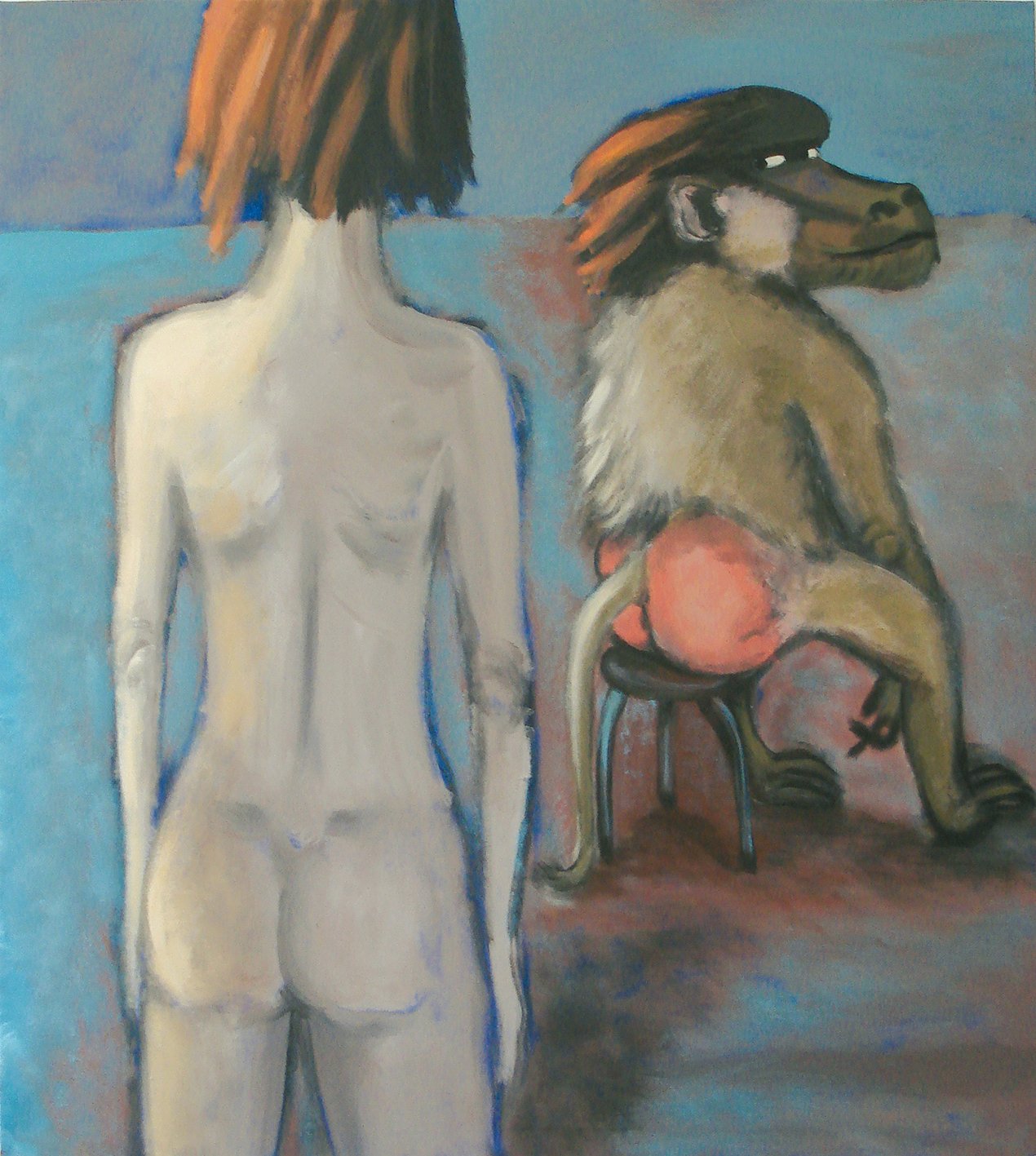 Alter Affe Angst l 120 x 130 cm l Acryl auf Leinwand I 2007
