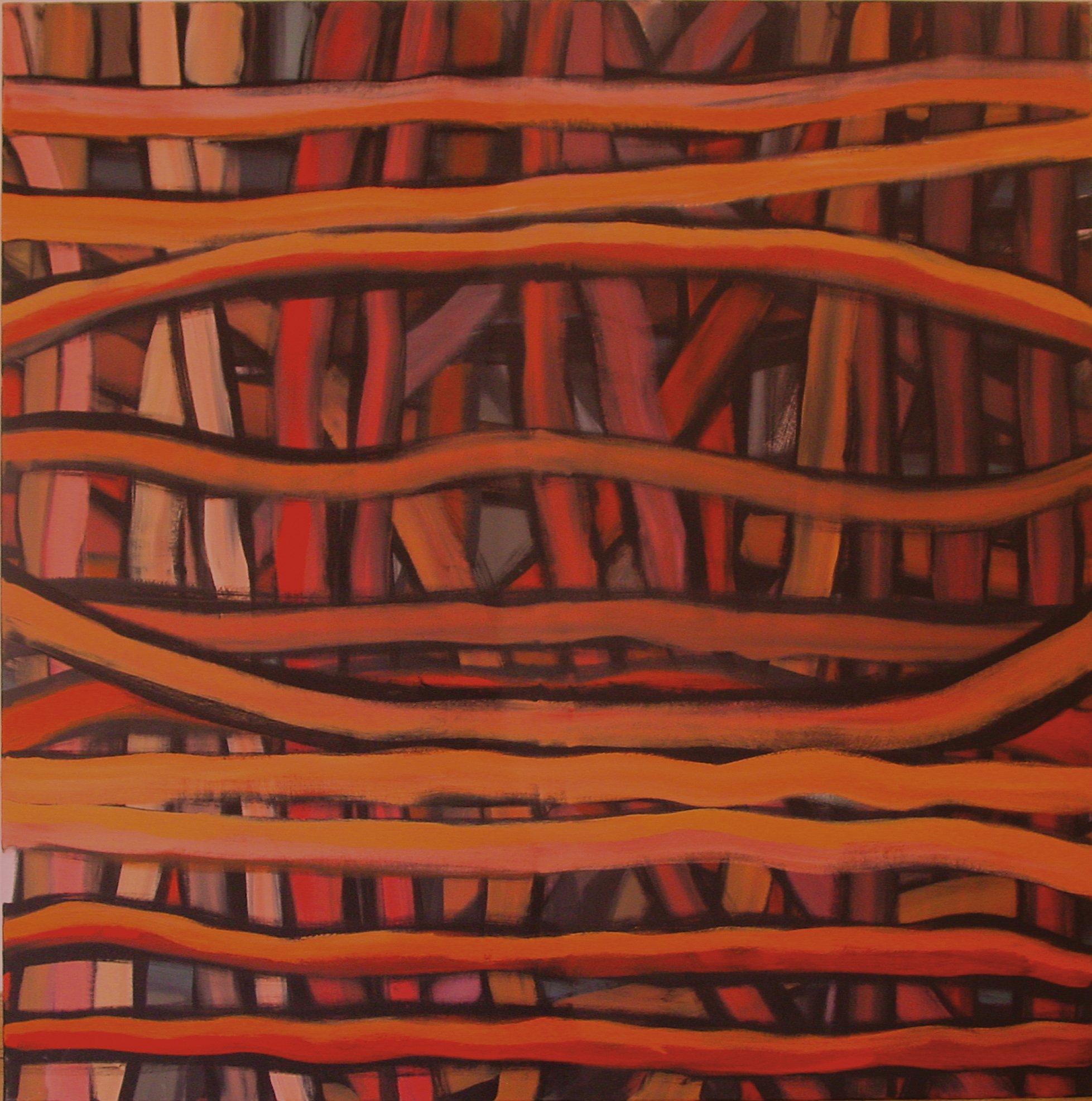 Rotgeflecht l 160 x 160 cm l Acryl auf Leinwand I 2002