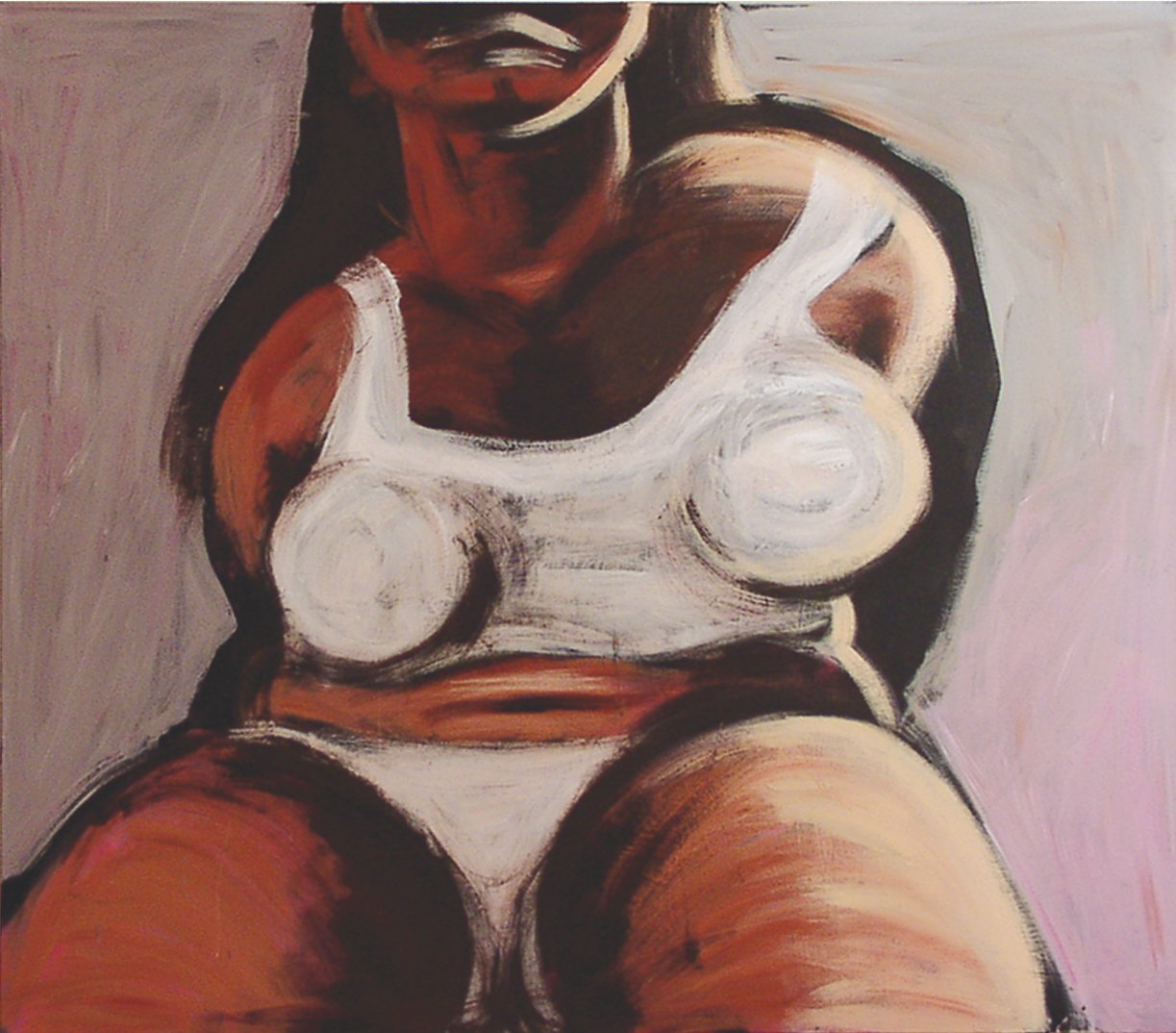 Südseematrone in Schiesser l 170 x 150 cm l Acryl auf Leinwand I 2002