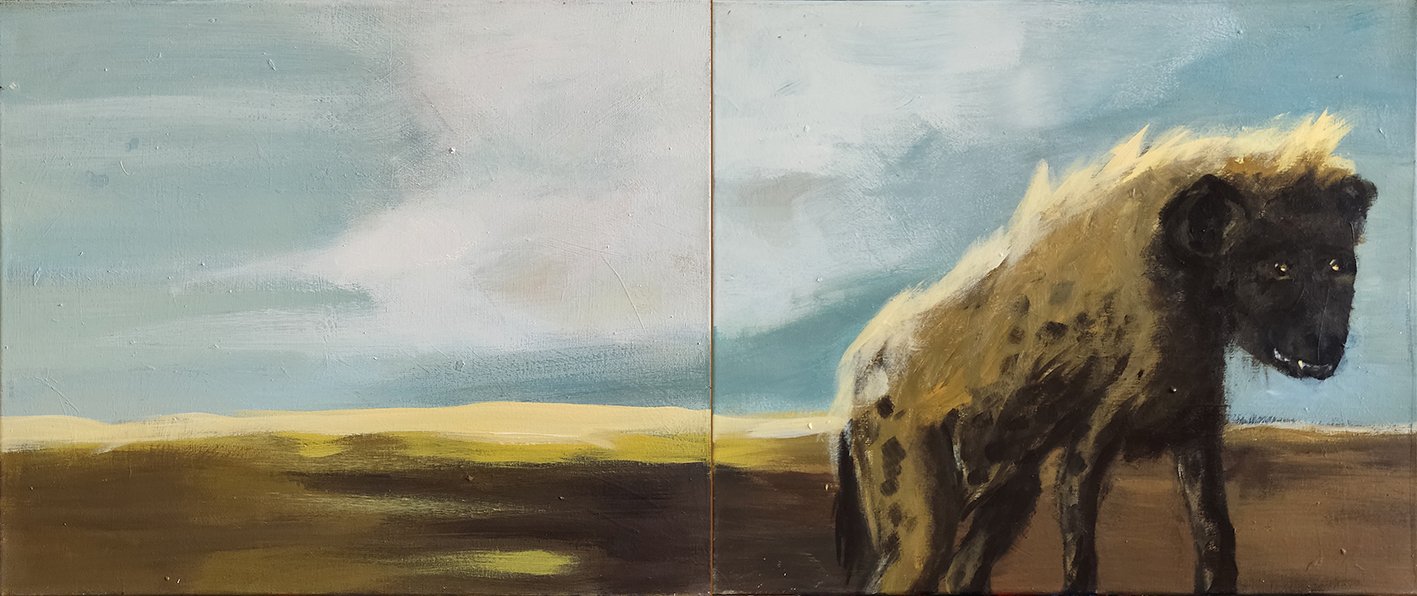 Lonely Hyena l 120 x 50 cm l Acryl auf Leinwand I 2009