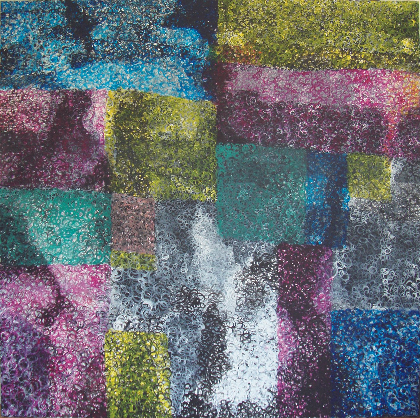 Schlingen, Schlaufen, Schleifen IV l 200 x 200 cm l Acryl auf Leinwand I 2013