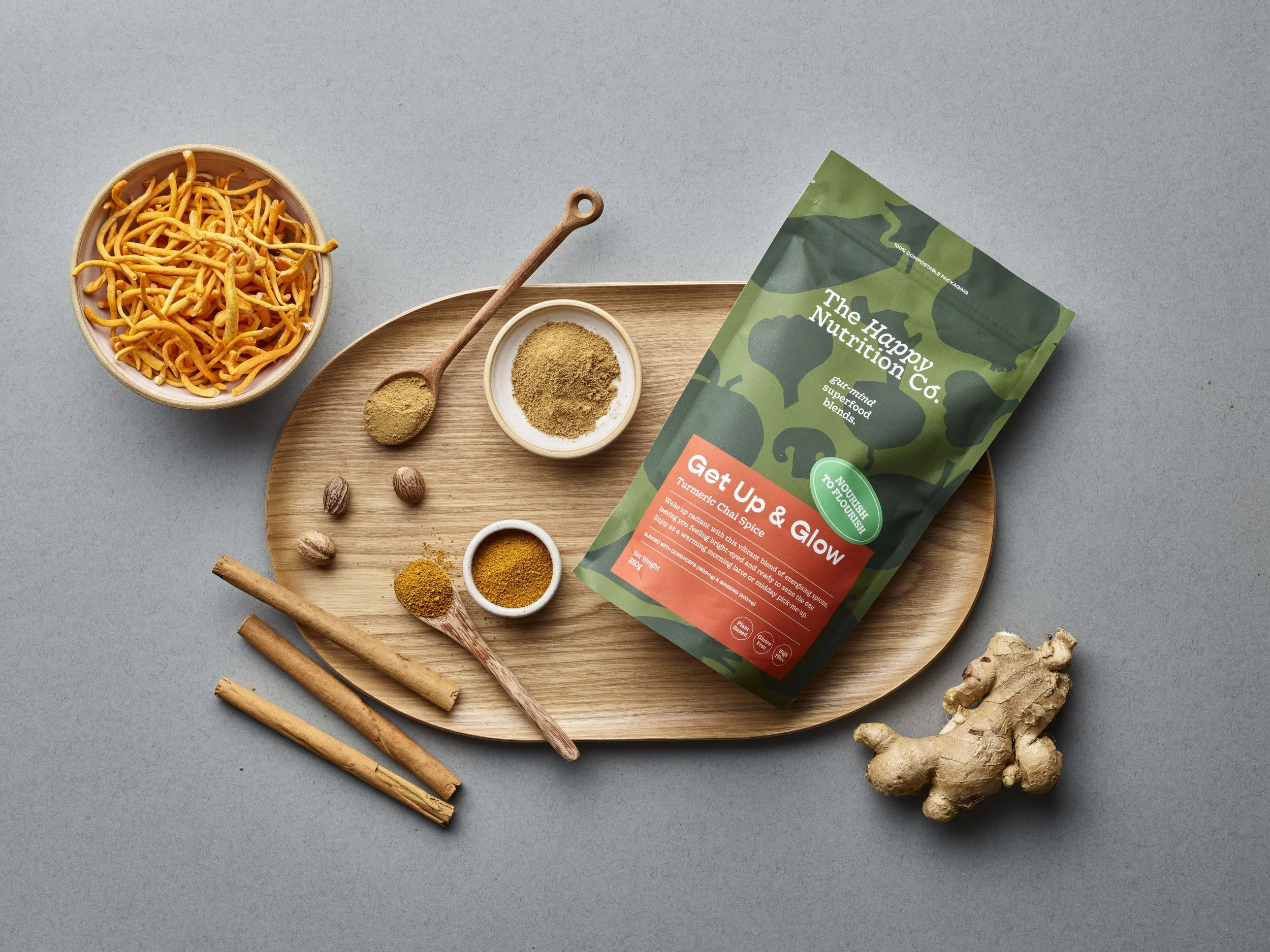 Get Up & Glow gut–mind superfood blend pouch with natural ingredients