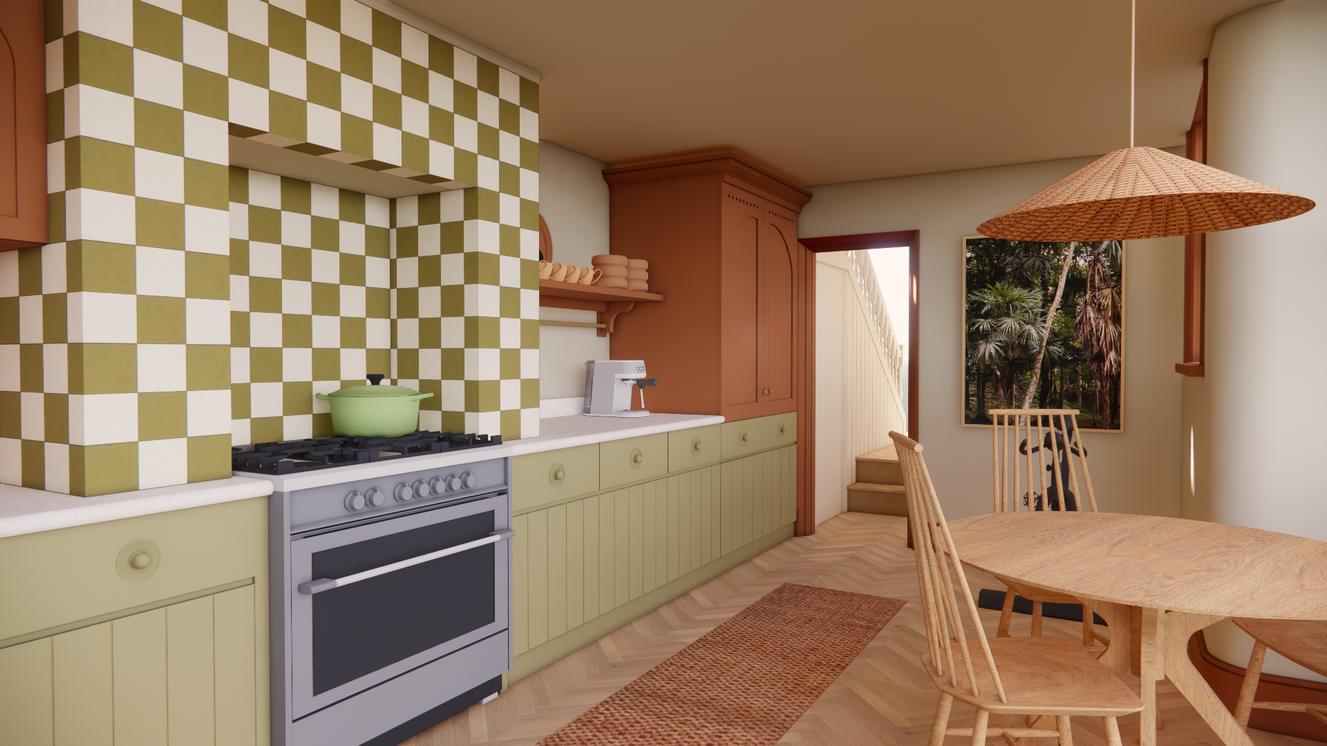 Bespoke kitchen east london using claybrook checkerboard tiles