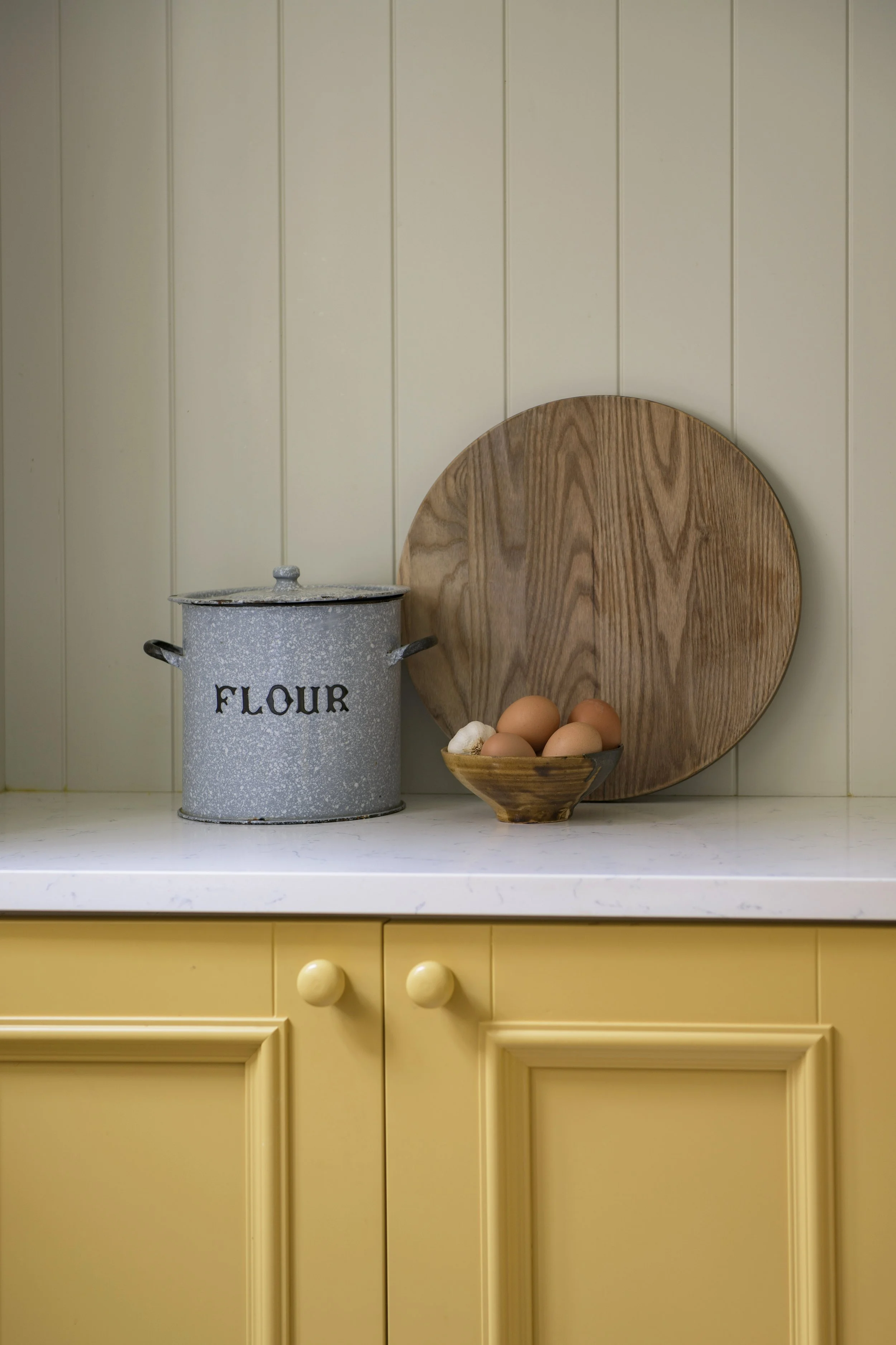 yellow bespoke kitchen manufactured in Yorkshire