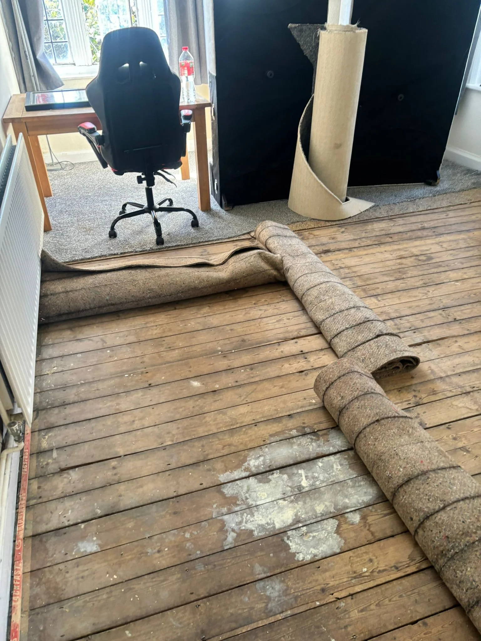 old flooring being removed