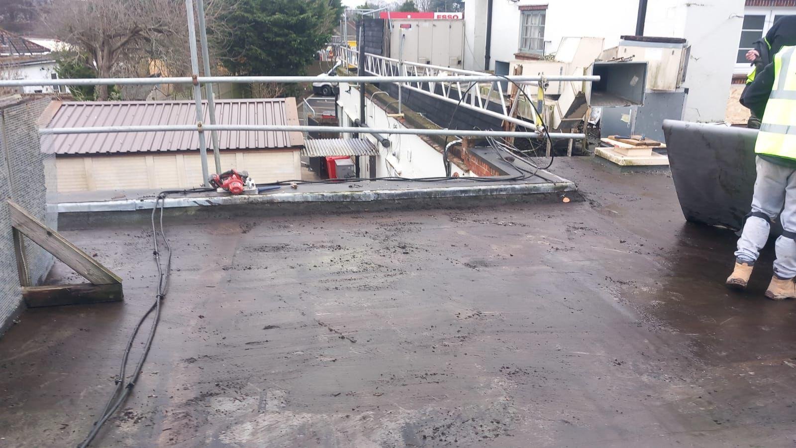 Leaky pub roof Worthing before after fixed