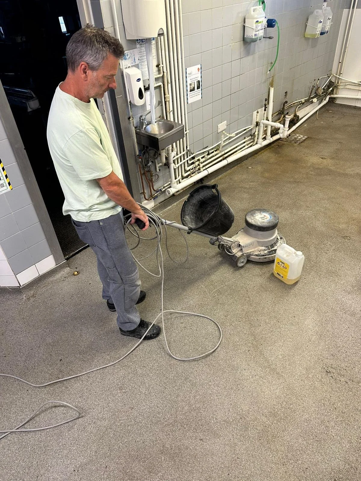 Preparring the floor for Altro Stronghold flooring