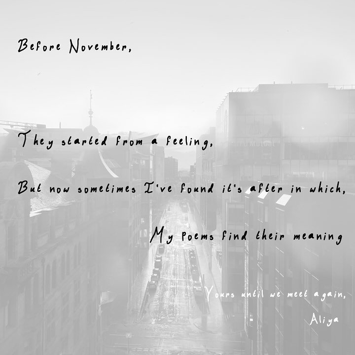 The final day of November marks the end of my #poemaday challenge❄️
&mdash;&mdash;&mdash;&mdash;&mdash;&mdash;&mdash;&mdash;&mdash;&mdash;&mdash;&mdash;&mdash;&mdash;&mdash;-
Before November,

They started from a feeling,
But now sometimes I&rsquo;ve