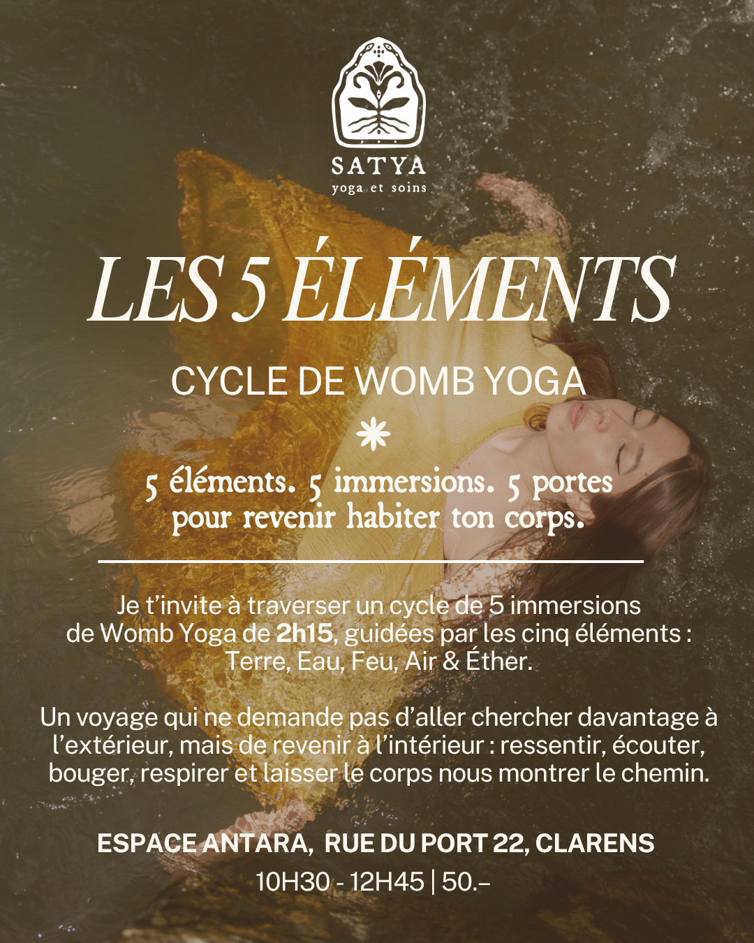 LES 5 ÉLÉMENTS — un cycle de 5 immersions Womb Yoga