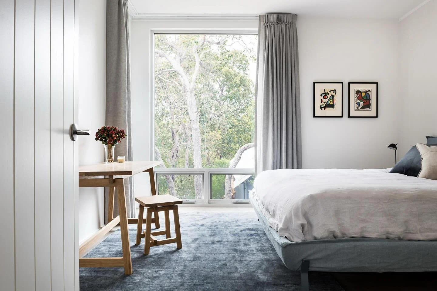 Working from home: a quiet nook in the main bedroom at Eagle Bay House creates a space to catch up on emails or take a call away from the main living area. Even holiday homes aren&rsquo;t immune from the need for functional workspaces. 

Collab with 