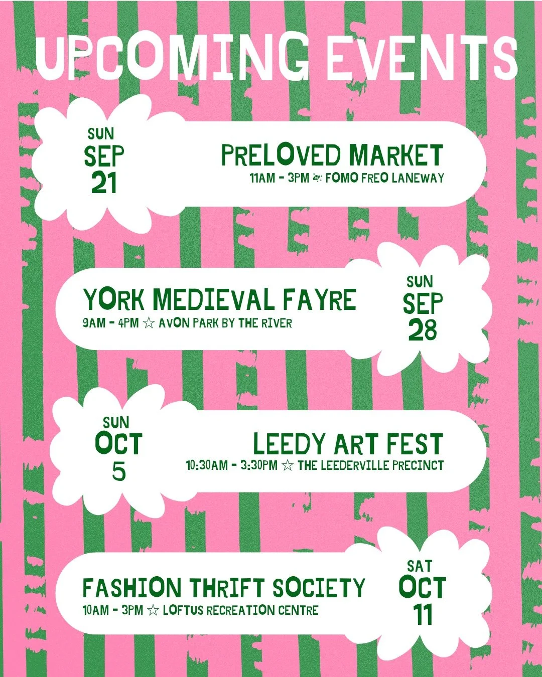 Catch us at a market - I'm all over the Perth region from Freo to York(!?!) π§‍βοΈ
I'll have special one-offs as well as the new princess collection! π