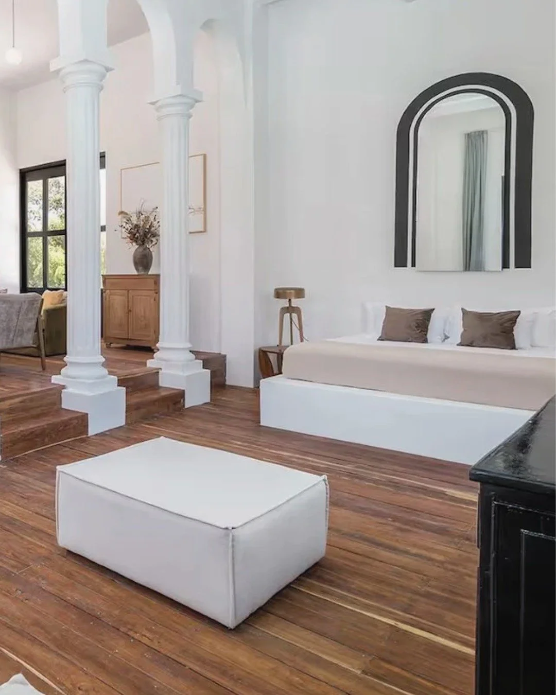 Towering ceilings, open space, and a quiet kind of luxury.

Designed to feel private, peaceful, and entirely your own.

Stay at Rae&rsquo;s &darr;
raestulum.com
&mdash;
#RaesTulum #PenthouseSuite #QuietLuxury