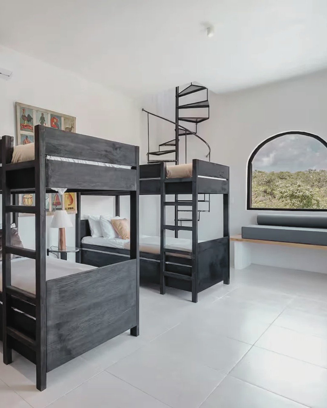 The Spa House bunk room.
Designed for families, late-night conversations, and mornings that begin slowly.

Stay at Rae&rsquo;s &darr;
raestulum.com
&mdash;
#RaesTulum #FamilyRetreat #TulumVilla